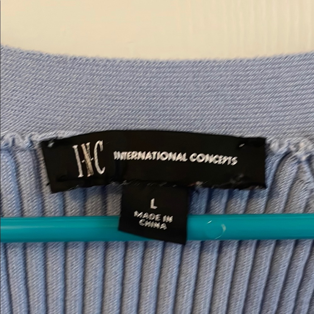 INC International Concepts Light Blue Knit Top - Picture 2 of 3